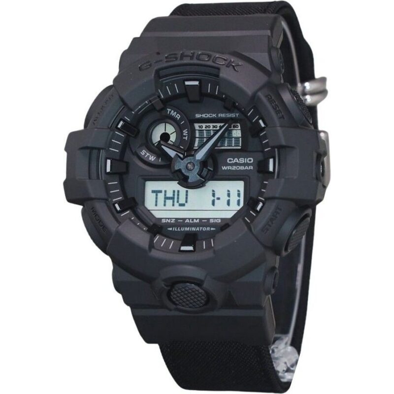 Casio G-Shock Analog Digital Eco Cloth Strap Black Dial Quartz GA-700BCE-1A 200M Men's Watch