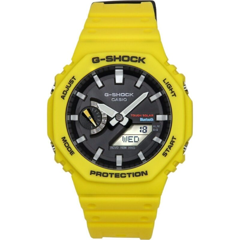 Casio G-Shock Mobile Link Analog Digital Yellow Resin Strap Black Dial Solar GA-B2100C-9A 200M Men's Watch Casio G-Shock Mobile Link Analog Digital Yellow Resin Strap Black Dial Solar GA-B2100C-9A 200M Men's Watch