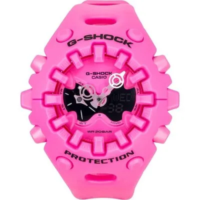 Casio G-Shock Analog Digital Pink Resin Strap Pink Dial Quartz GA-V01-4A 200M Men's Watch