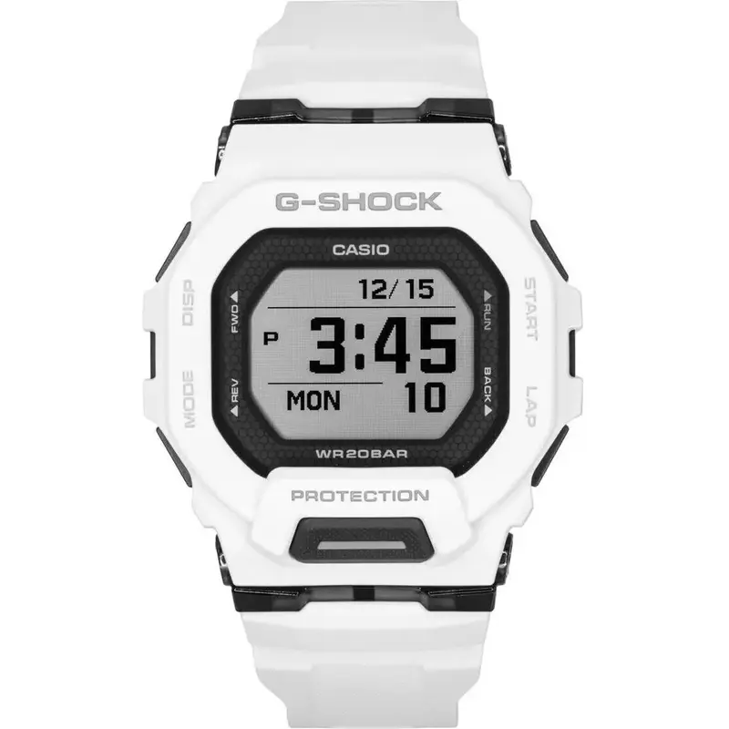 Casio G-Shock G-Squad Digital Smartphone Link White Resin Strap Quartz GBD-200-7 200M Men's Watch