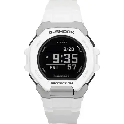 Casio G-Shock G-Squad Digital Smartphone Link White Bio-Based Resin Quartz GBD-300-7 200M Men's Watch