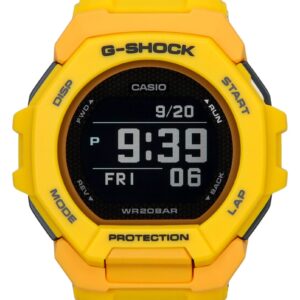 Casio G-Shock G-Squad Digital Smartphone Link Yellow Bio-Based Resin Quartz GBD-300-9 200M Men's Watch