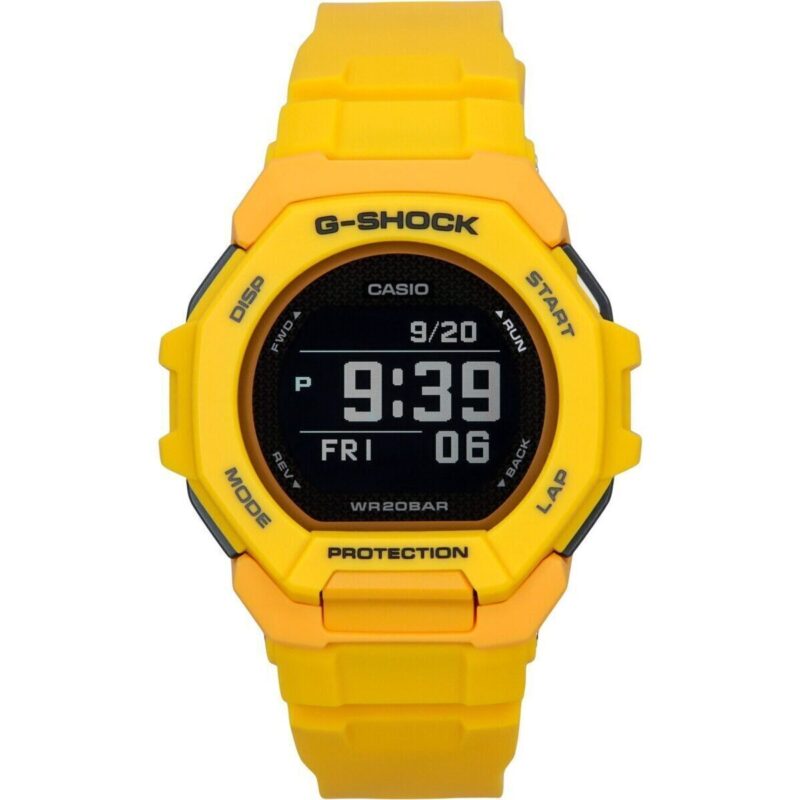 Casio G-Shock G-Squad Digital Smartphone Link Yellow Bio-Based Resin Quartz GBD-300-9 200M Men's Watch