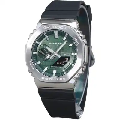 Casio G-Shock G-Steel Analog Digital Smartphone Link Resin Strap Green Dial Tough Solar GBM-2100A-1A3 200M Men's Watch