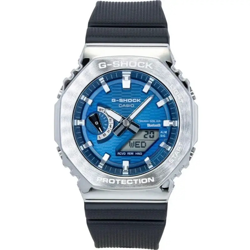 Casio G-Shock G-Steel Bio-Based Resin Strap Smartphone Link Analog Digital Blue Dial Solar GBM-2100A-2B 200M Men's Watch