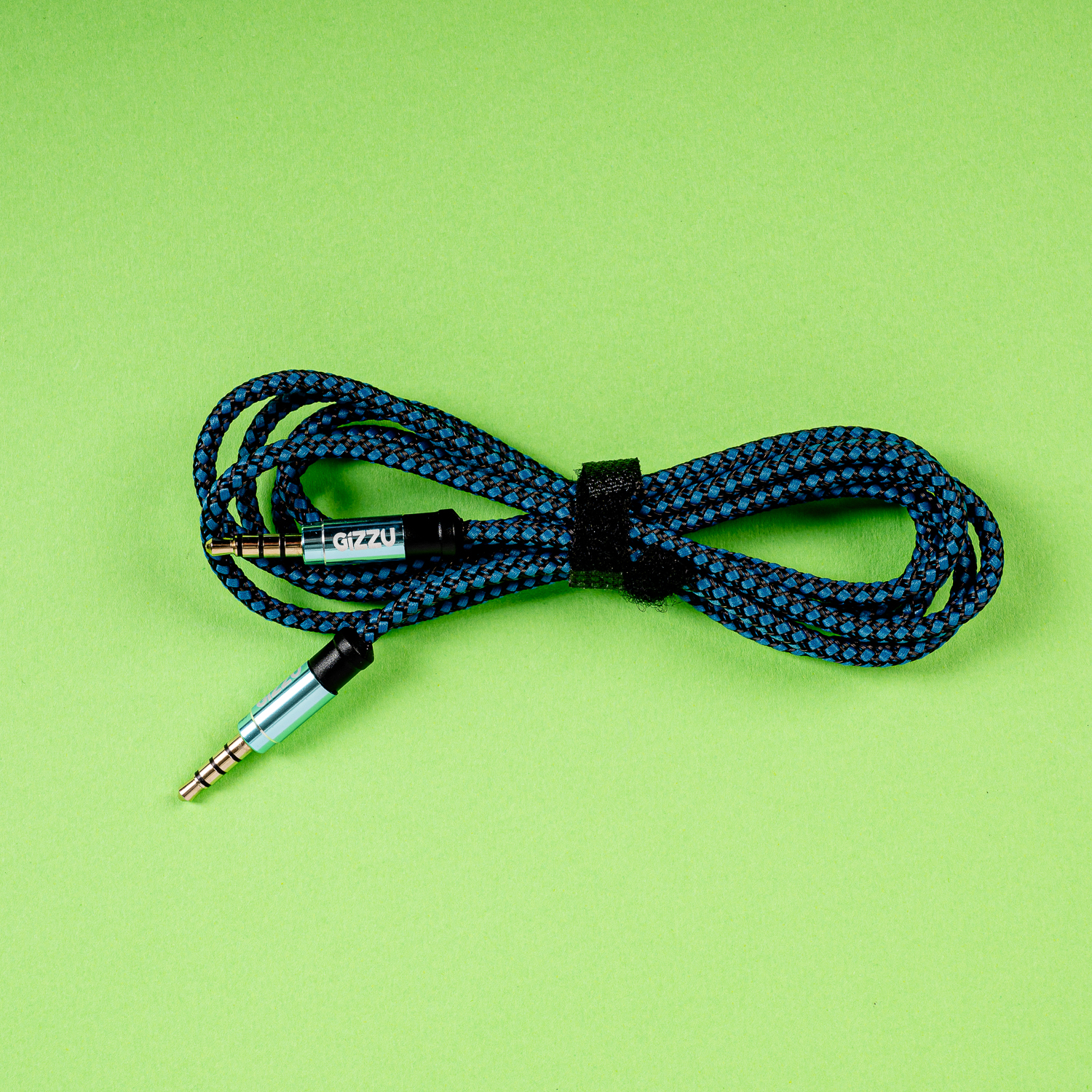 Gizzu 3.5mm AUX Cable 1.5m - Black/Blue 5 Gizzu 3.5mm AUX Cable 1.5m - Black/Blue - Image 5