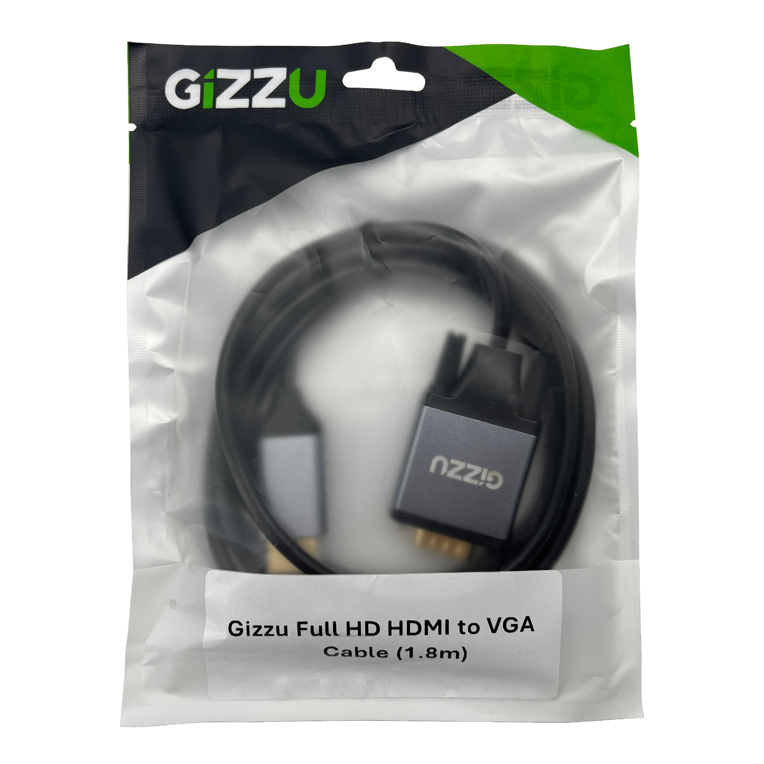 Gizzu Full HD HDMI to VGA Cable (1.8m) - Black - Image 2