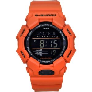 Casio G-Shock Digital Bio-Based Orange Resin Strap Black Dial Quartz GD-010-4 200M Men's Watch