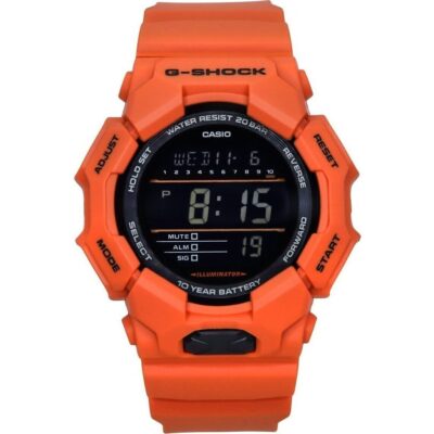 Casio G-Shock Digital Bio-Based Orange Resin Strap Black Dial Quartz GD-010-4 200M Men's Watch