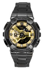 Casio G-Shock Analog Digital Stainless Steel Gold Dial Quartz GM-110BD-1A9 200M Men's Watch