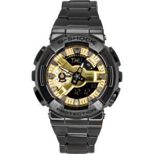 Casio G-Shock Analog Digital Stainless Steel Gold Dial Quartz GM-110BD-1A9 200M Men's Watch
