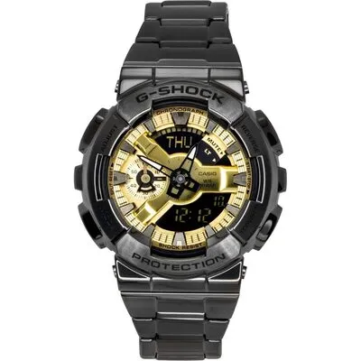 Casio G-Shock Analog Digital Stainless Steel Gold Dial Quartz GM-110BD-1A9 200M Men's Watch