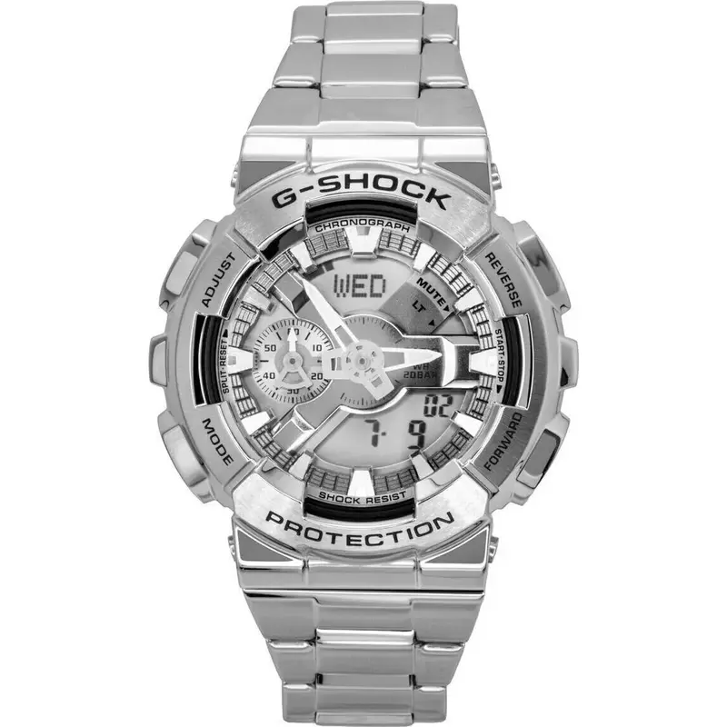 Casio G-Shock Analog Digital Stainless Steel Grey Dial Quartz GM-110D-8A 200M Men's Watch