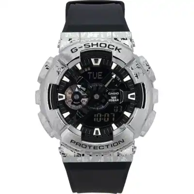 Casio G-Shock G-Steel Analog Digital Grunge Camouflage Resin Strap Black Dial Quartz GM-110GC-1A 200M Men's Watch