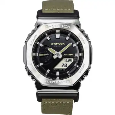 Casio G-Shock Utility Metal Collection Analog Digital Cloth Strap Black Dial Quartz GM-2100C-5A 200M Men's Watch