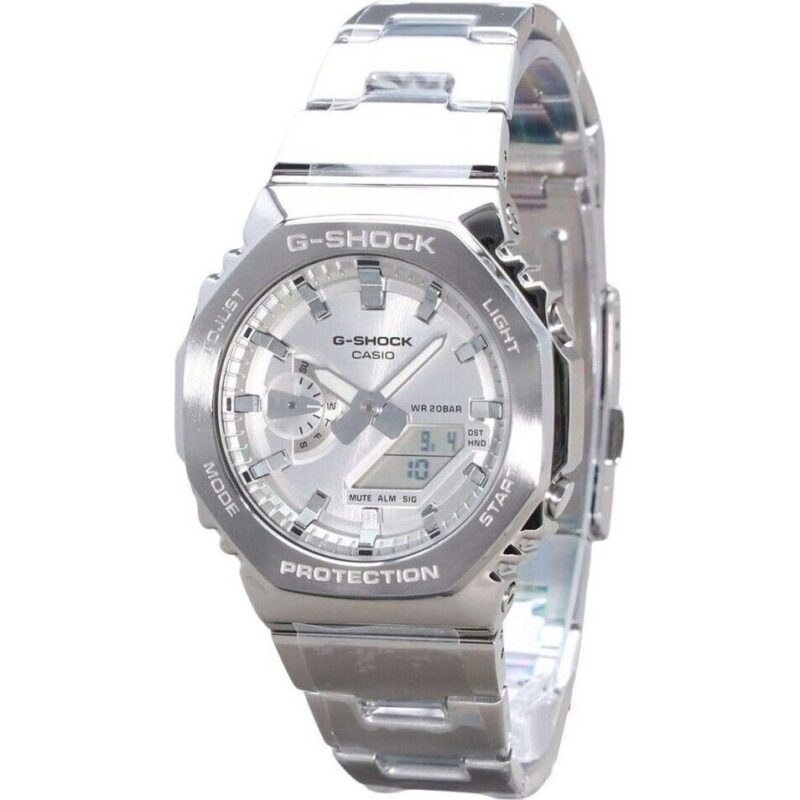 Casio G-shock G-steel Analog Digital Silver Dial Quartz Gm-2110d-7a 200m Men's Watch