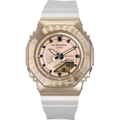 Casio G-Shock Analog Digital Bio-Based Resin Strap Rose Gold Dial Quartz GM-S2100CW-7A 200M Women's Watch