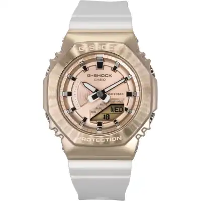 Casio G-Shock Analog Digital Bio-Based Resin Strap Rose Gold Dial Quartz GM-S2100CW-7A 200M Women's Watch