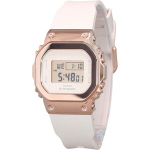 Casio G-Shock Digital Pink Gold Ion Plated Bezel Resin Strap Quartz GM-S5600UPG-4 200M Women's Watch
