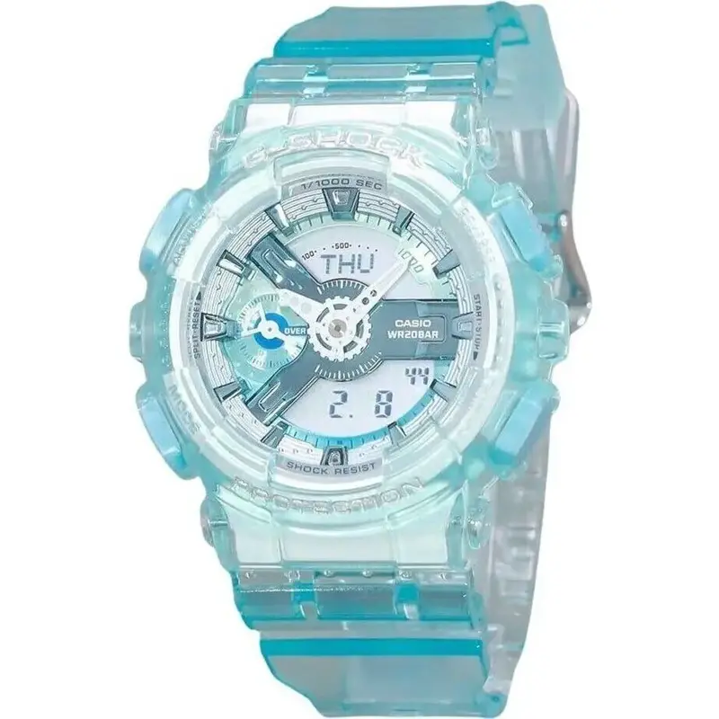 Casio G-Shock Analog Digital Translucent Light Blue Multicolor Dial Quartz GMA-S110VW-2A 200M Women's Watch