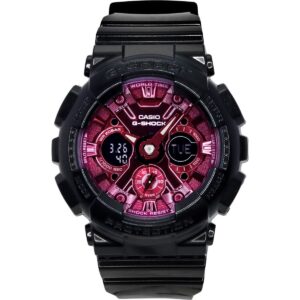 Casio G-Shock Analog Digital Resin Strap Burgundy Dial Quartz GMA-S120RB-1A 200M Women's Watch