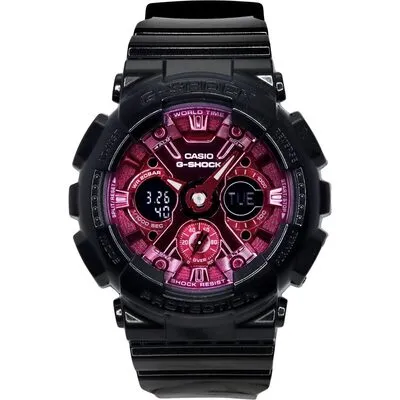 Casio G-Shock Analog Digital Resin Strap Burgundy Dial Quartz GMA-S120RB-1A 200M Women's Watch