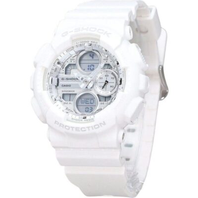 Casio G-Shock Analog Digital Bio Based White Resin Strap Silver Dial Quartz GMA-S140VA-7A 200M Women's Watch