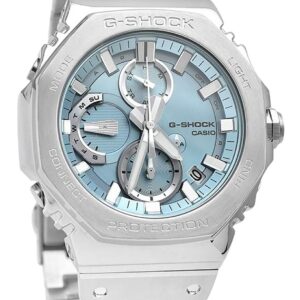 Casio G-Shock Full Metal Analog Chronograph Smartphone Link Ice Blue Dial Tough Solar GMC-B2100AD-2A 200M Men's Watch