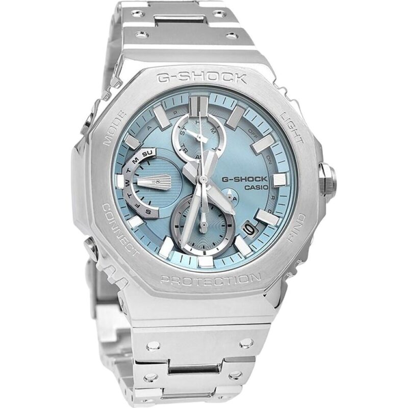 Casio G-Shock Full Metal Analog Chronograph Smartphone Link Ice Blue Dial Tough Solar GMC-B2100AD-2A 200M Men's Watch