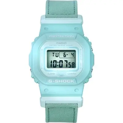 Casio G-Shock Digital Organic Blue Cloth Strap Bio-Based Resin Quartz GMD-S5600CT-3 200M Women's Watch
