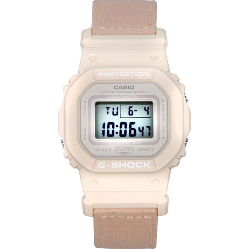 Casio G-Shock Digital Organic Pink Cloth Strap Bio-Based Resin Quartz GMD-S5600CT-4 200M Women's Watch