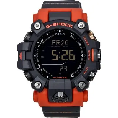 Casio G-Shock Mudman Master Of G-Land Digital Orange And Black Resin Strap Solar GW-9500-1A4 200M Men's Watch