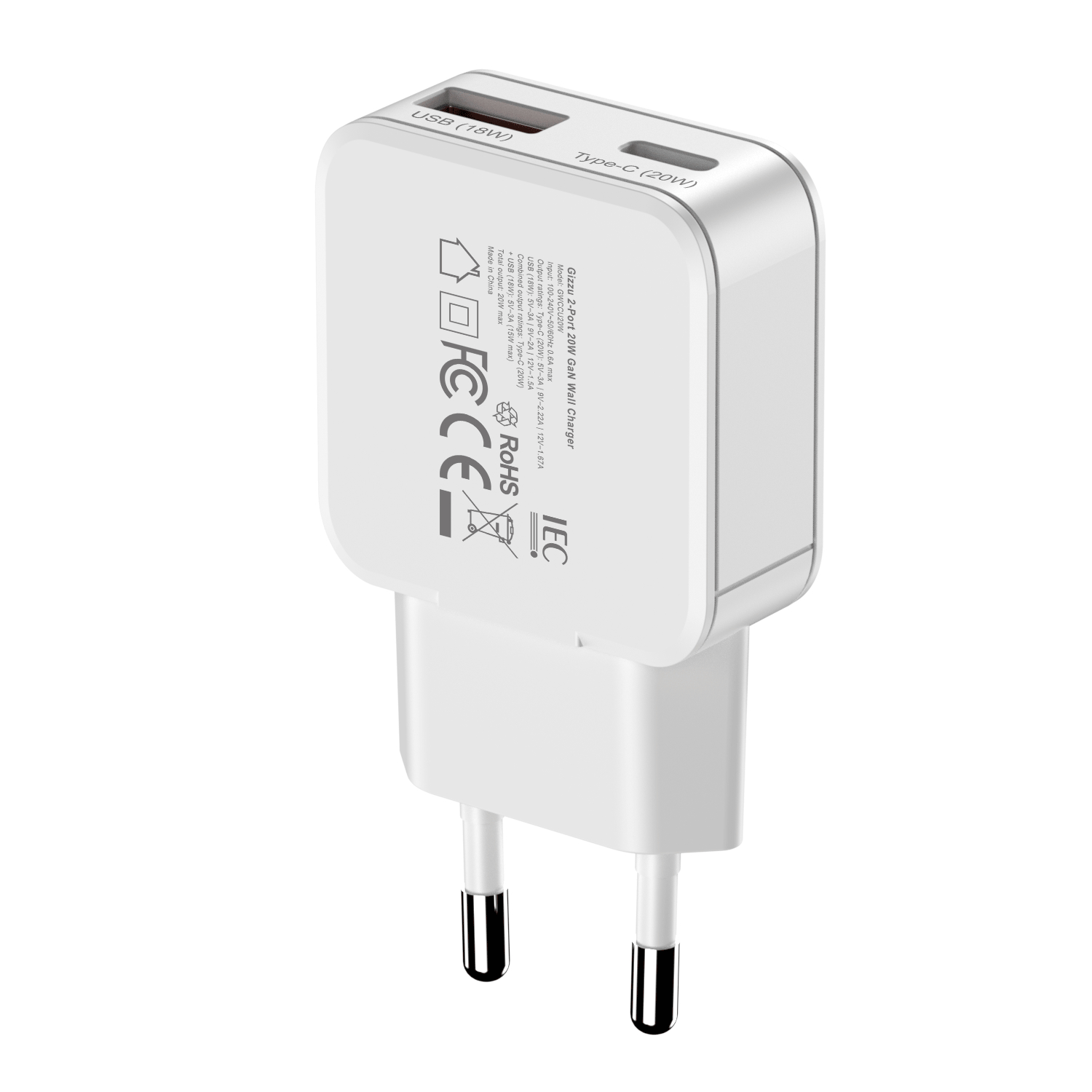 Gizzu 2-Port 20W GaN Wall Charger - Image 5