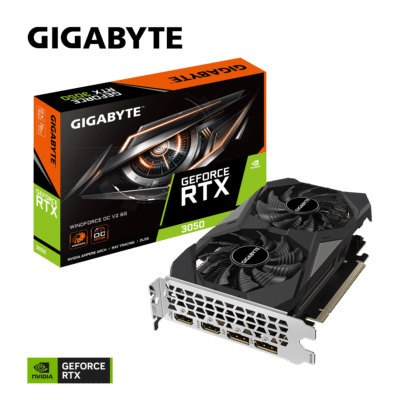 Gigabyte Nvidia Rtx 3050 Windforce 2 Oc 6gb Gddr6/ Pcie4.0 X8/ Dp X2/ Hdmi X2/ Support 8k Graphics Card.