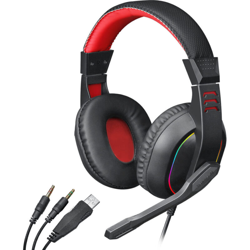 H120-RGB-wr-06 Redragon Over-Ear ARES Aux RGB Gaming Headset - Black