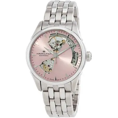 Hamilton Jazzmaster Stainless Steel Pink Open Heart Dial Automatic H32215170 Women's Watch