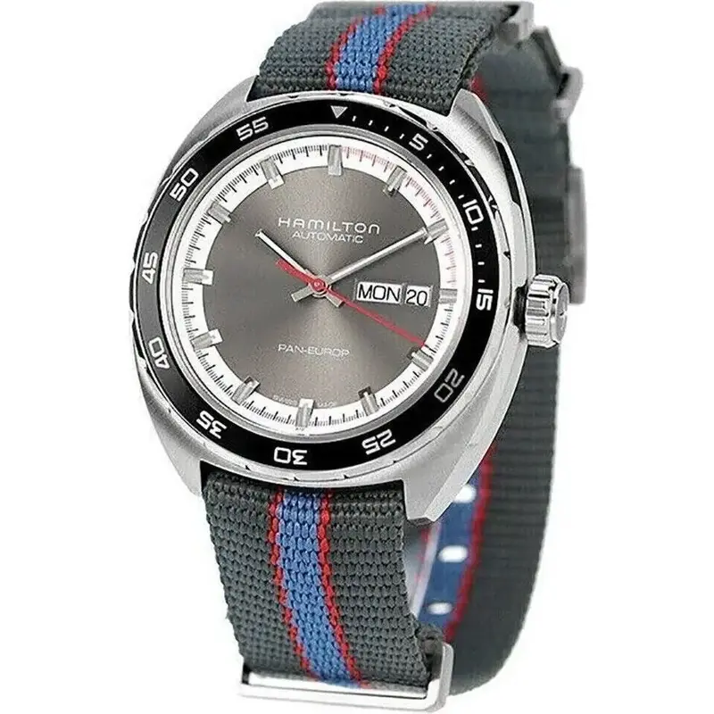 Hamilton American Classic Pan Europ Fabric Strap Gray Dial Automatic H35415982 Men's Watch