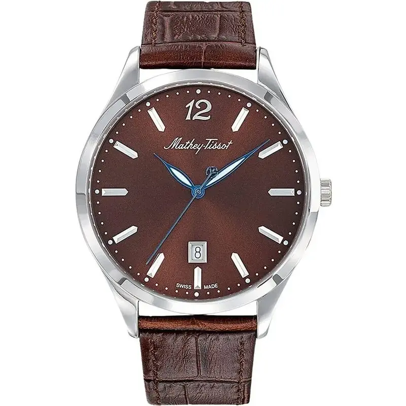 Mathey-Tissot Urban Leather Strap Brown Dial Quartz H411AM Men's Watch