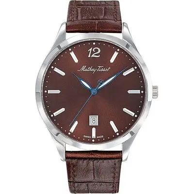 Mathey-Tissot Urban Leather Strap Brown Dial Quartz H411AM Men's Watch