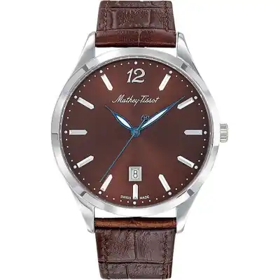 Mathey-Tissot Urban Leather Strap Brown Dial Quartz H411AM Men's Watch