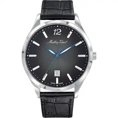 Mathey-Tissot Urban Leather Strap Black Dial Quartz H411AN Men's Watch