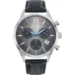 Mathey-Tissot Urban Chrono Leather Strap Black Dial Quartz H411CHALN Men's Watch
