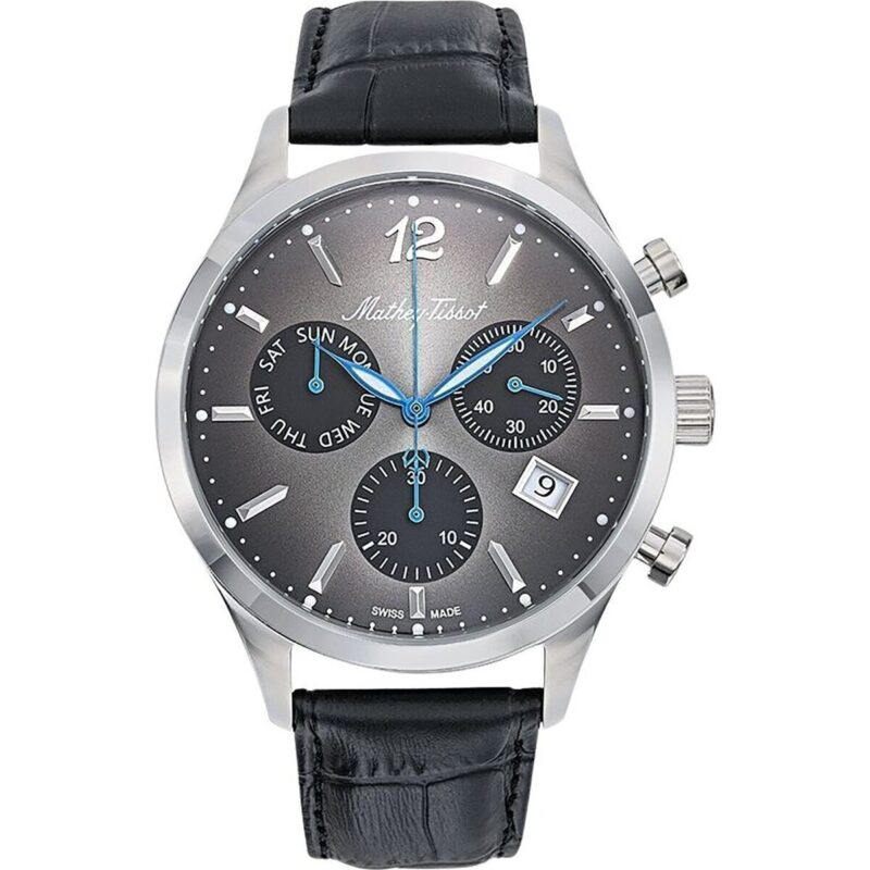 Mathey-Tissot Urban Chrono Leather Strap Black Dial Quartz H411CHALN Men's Watch Mathey-Tissot Urban Chrono Leather Strap Black Dial Quartz H411CHALN Men's Watch