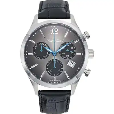 Mathey-Tissot Urban Chrono Leather Strap Black Dial Quartz H411CHALN Men's Watch