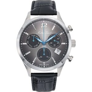Mathey-Tissot Urban Chrono Leather Strap Black Dial Quartz H411CHALN Men's Watch