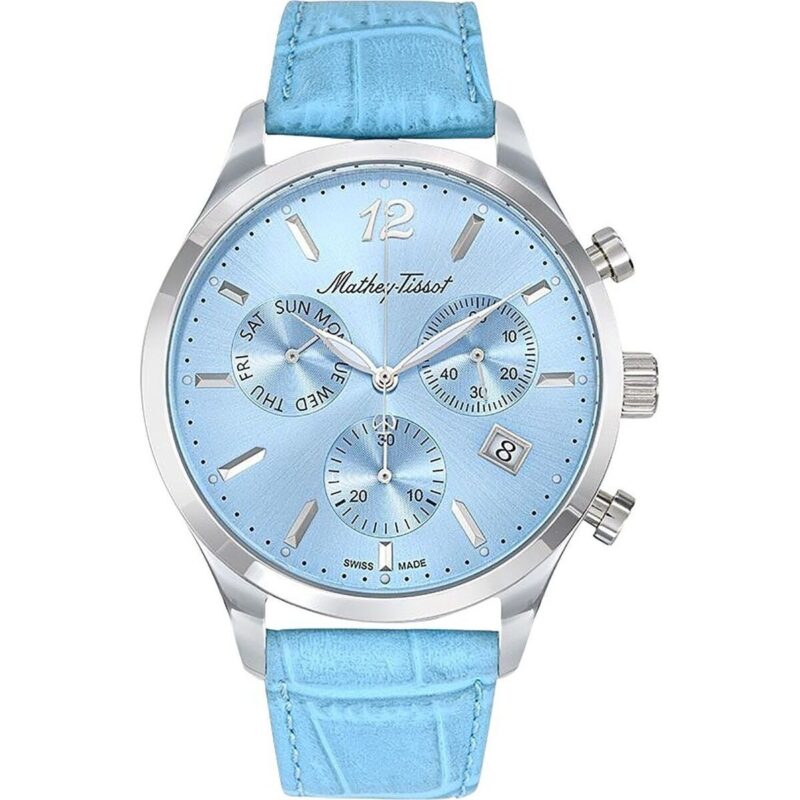 Mathey-Tissot Urban Chrono Leather Strap Blue Dial Quartz H411CHALSKY Men's Watch Mathey-Tissot Urban Chrono Leather Strap Blue Dial Quartz H411CHALSKY Men's Watch