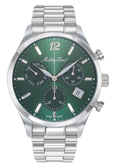 Mathey-Tissot Urban Chrono Stainless Steel Green Dial Quartz H411CHAV Men's Watch