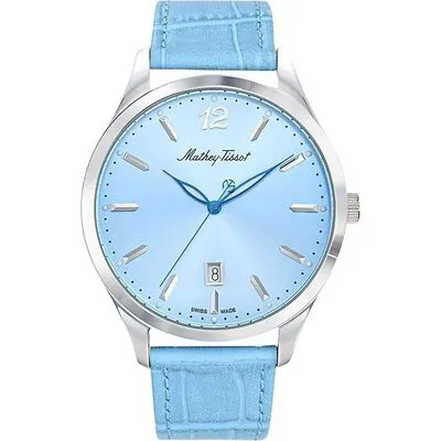 Mathey-Tissot Urban Leather Strap Blue Dial Quartz H411SKY Men's Watch