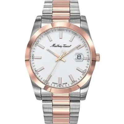 Mathey-Tissot Mathy I Two-Tone Stainless Steel White Dial Quartz H450RA Men's Watch