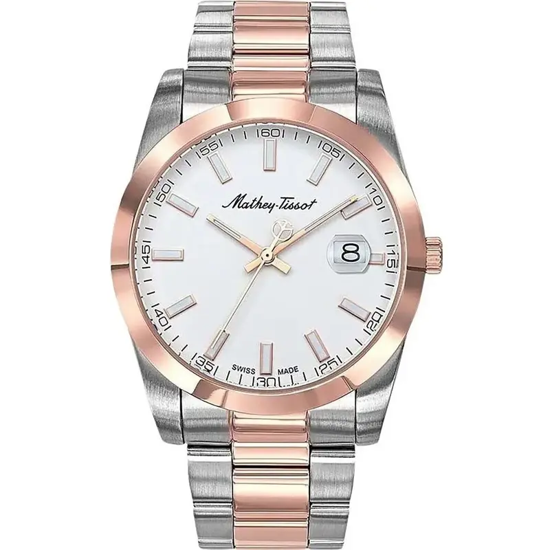 Mathey-Tissot Mathy I Two-Tone Stainless Steel White Dial Quartz H450RA Men's Watch
